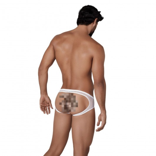 Белые трусы-джоки с ажурными вставками Urge Jockstrap - Clever Masculine Underwear купить с доставкой