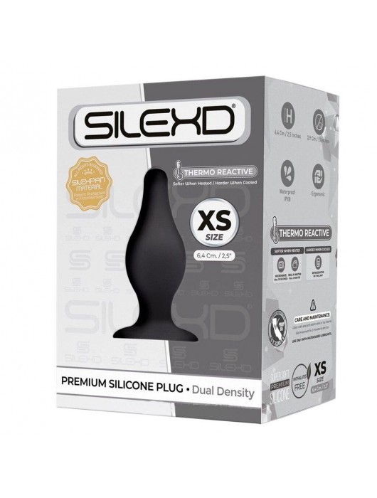 Черная анальная втулка SILEXD Plug Model 2 XS - 6,4 см. - Adrien Lastic