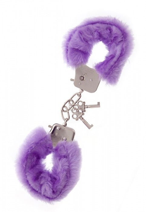 Фиолетовые меховые наручники METAL HANDCUFF WITH PLUSH LAVENDER - Dream Toys - купить с доставкой в Ставрополе