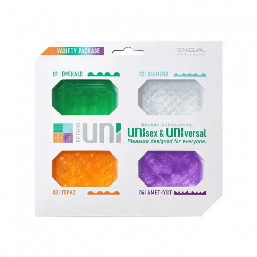 Набор из 4 мастурбаторов-стимуляторов Tenga Uni Variety Pack - Tenga - в Ставрополе купить с доставкой
