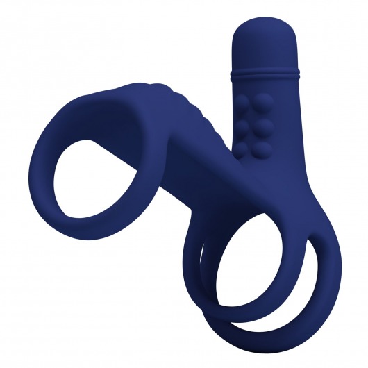 Синяя вибронасадка на пенис Vibrating Penis Sling - Baile - в Ставрополе купить с доставкой