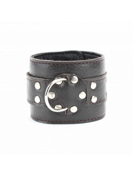 Коричневые оковы из мягкой кожи на металлической цепочке - БДСМ Арсенал - купить с доставкой в Ставрополе