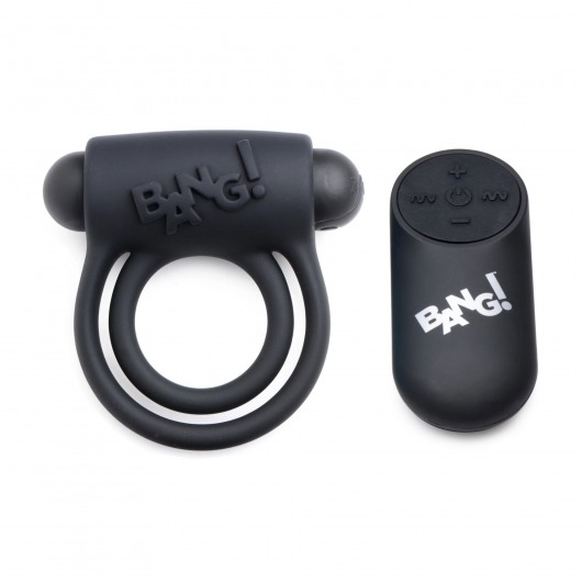 Черное эрекционное виброкольцо 28X Remote Control Vibrating Cock Ring   Bullet - XR Brands - в Ставрополе купить с доставкой