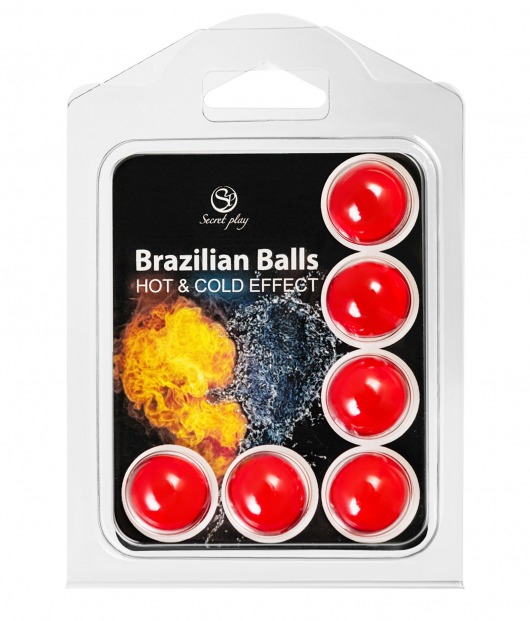 Набор из 6 шариков с массажным маслом Brazilian Balls с охлаждающим и разогревающим эффектом - Secret Play - купить с доставкой в Ставрополе