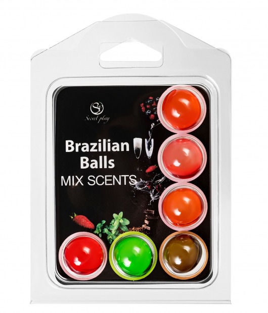 Набор из 6 шариков с ароматизированными массажными маслами Brazilian Balls - Secret Play - купить с доставкой в Ставрополе