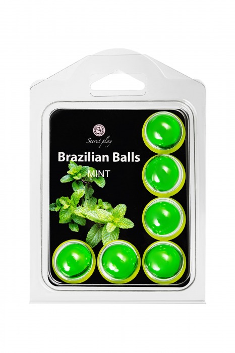 Набор из 6 шариков с массажным маслом Brazilian Balls с ароматом мяты - Secret Play - купить с доставкой в Ставрополе