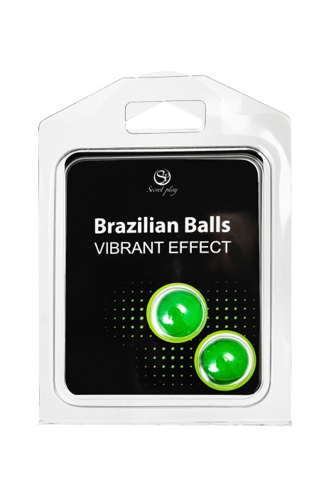 Набор из 2 шариков с массажным маслом Brazilian Balls с эффектом вибрации - Secret Play - купить с доставкой в Ставрополе