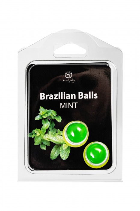 Набор из 2 шариков с массажным маслом Brazilian Balls с ароматом мяты - Secret Play - купить с доставкой в Ставрополе