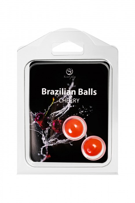 Набор из 2 шариков с массажным маслом Brazilian Balls с ароматом вишни - Secret Play - купить с доставкой в Ставрополе