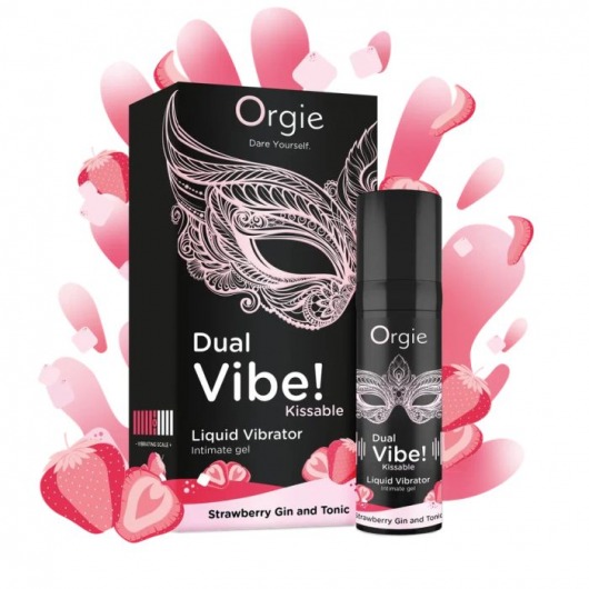 Съедобный жидкий вибратор Dual Vibe! со вкусом клубничного джина с тоником - 15 мл. - ORGIE - купить с доставкой в Ставрополе