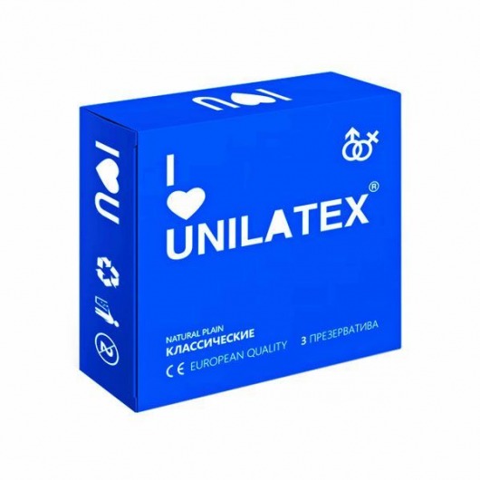 Классические презервативы Unilatex Natural Plain - 3 шт. - Unilatex - купить с доставкой в Ставрополе