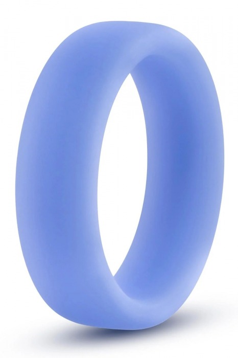 Голубое люминесцентное кольцо Silicone Glo Cock Ring - Blush Novelties - в Ставрополе купить с доставкой