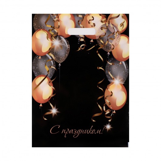 Пакет с вырубной ручкой и принтом в виде шариков (30х40 см) - Сима-Ленд - купить с доставкой в Ставрополе