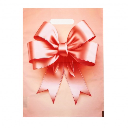 Пакет с принтом в виде банта с вырубной ручкой (30х40 см) - Сима-Ленд - купить с доставкой в Ставрополе