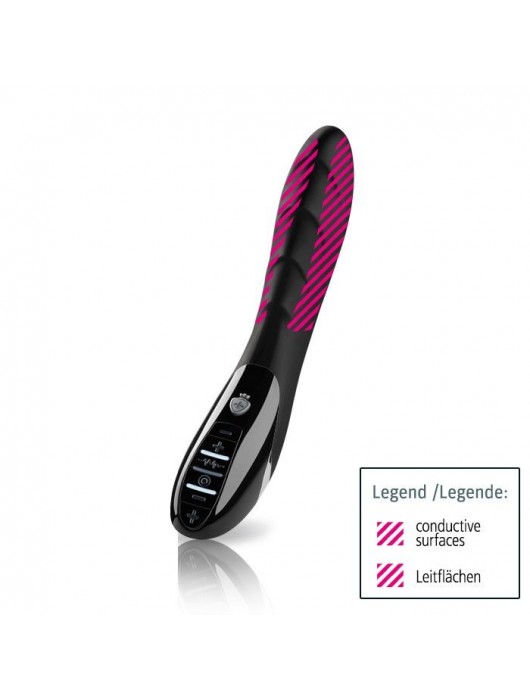 Вибратор с электростимуляцией Sizzling Simon Black Edition - 27 см. - MyStim - купить с доставкой в Ставрополе