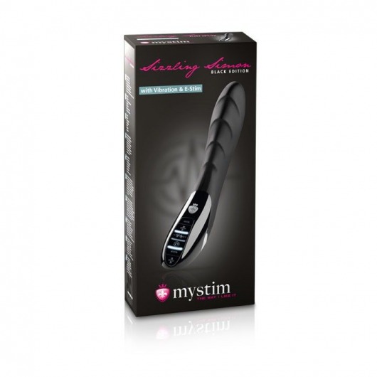 Вибратор с электростимуляцией Sizzling Simon Black Edition - 27 см. - MyStim - купить с доставкой в Ставрополе