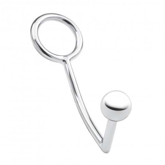 Кольцо на пенис с анальным стимулятором Stainless Steel Anal Hook   Cock Ring - BlueLine - в Ставрополе купить с доставкой