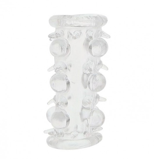 Прозрачная насадка на пенис с шипами и бугорками JELLY JOY LUST CLUSTER CLEAR - Dream Toys - в Ставрополе купить с доставкой
