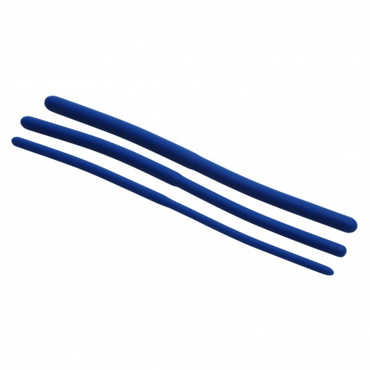 Набор из 3 синих силиконовых уретральных расширителей Invasion Silicone Urethral Sound Trainer Set - XR Brands - купить с доставкой в Ставрополе