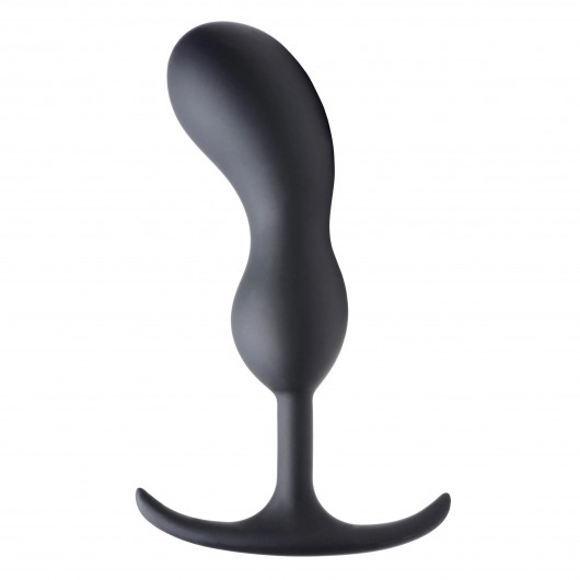 Черный массажер простаты с утяжелителями Premium Silicone Weighted Prostate Plug Large - 18,8 см. - XR Brands - в Ставрополе купить с доставкой