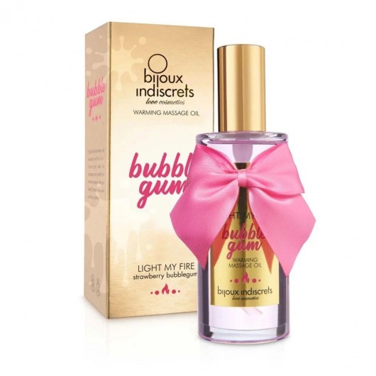 Разогревающее массажное масло Light My Fire Bubble Gum с ароматом бабл-гам - 100 мл. - Bijoux Indiscrets - купить с доставкой в Ставрополе