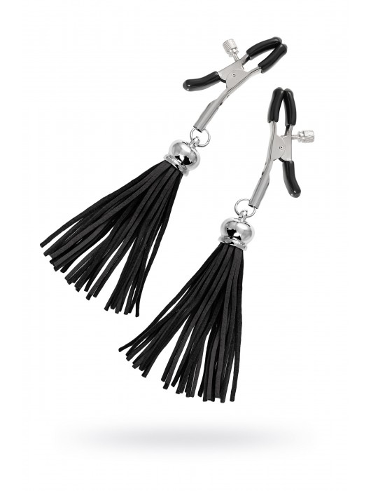 Зажимы на соски «Прищепки» с черными кисточками из замши - Pecado - купить с доставкой в Ставрополе