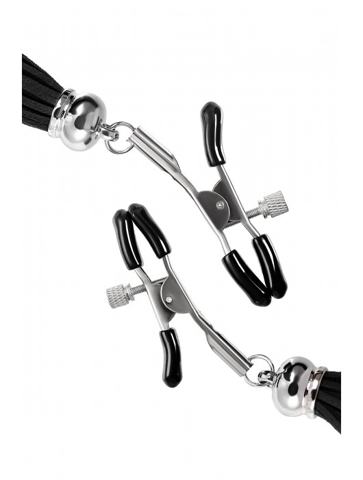 Зажимы на соски «Прищепки» с черными кисточками из замши - Pecado - купить с доставкой в Ставрополе