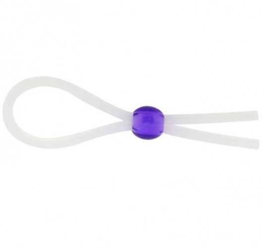 Прозрачное лассо с фиолетовой бусиной SILICONE COCK RING WITH BEAD LAVENDER - NMC - в Ставрополе купить с доставкой