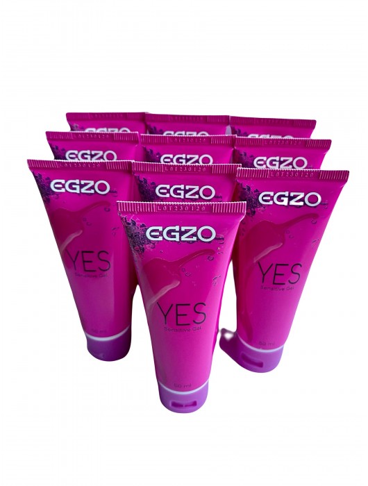 Набор из 10 согревающих лубрикантов на водной основе Egzo Yes (по 50 мл.) - EGZO - купить с доставкой в Ставрополе