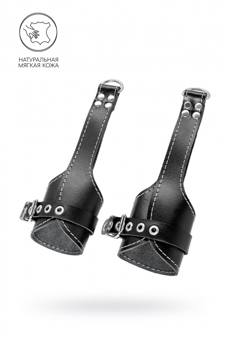 Черные подвесы с белой строчкой - Pecado - купить с доставкой в Ставрополе