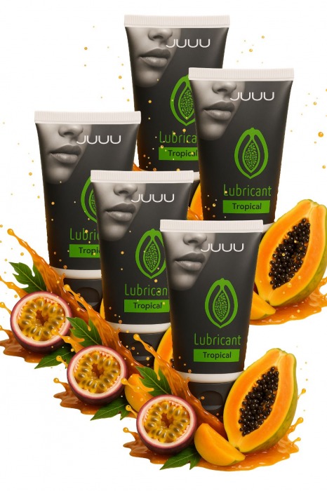 Набор из 5 съедобных лубрикантов JUJU со вкусом тропических фруктов - JuJu - купить с доставкой в Ставрополе