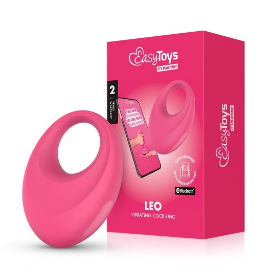 Розовое интерактивное эрекционное виброкольцо Leo - Easy toys - в Ставрополе купить с доставкой