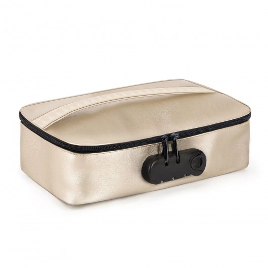 Золотистая сумочка для хранения игрушек Discreet Box - Dorcel - купить с доставкой в Ставрополе
