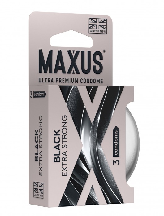 Черные утолщенные презервативы MAXUS Extra Strong с железным кейсом - 3 шт. - Maxus - купить с доставкой в Ставрополе