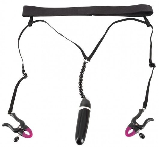 Женские вибростринги с зажимами для половых губ Spreader String with Vibrator - Orion - купить с доставкой в Ставрополе