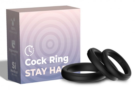 Набор из 3 черных эрекционных колец Stay Hard - Boys of Toys - в Ставрополе купить с доставкой