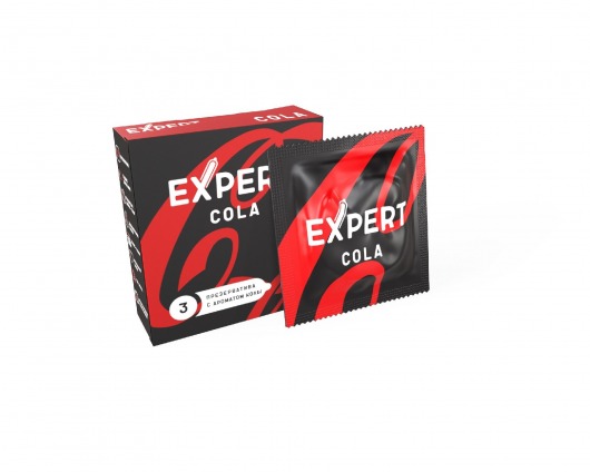 Презервативы с ароматом колы Expert Cola - 3 шт. - Expert - купить с доставкой в Ставрополе