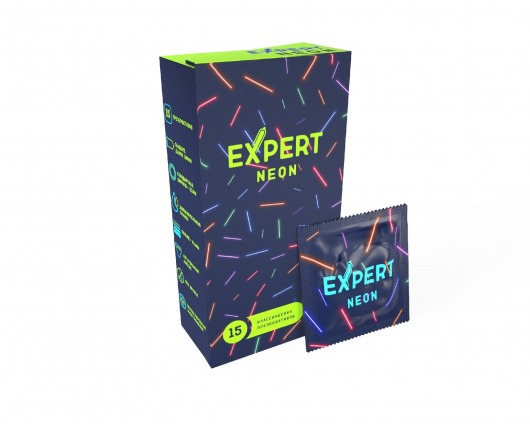 Светящиеся в темноте презервативы Expert Neon - 15 шт. - Expert - купить с доставкой в Ставрополе