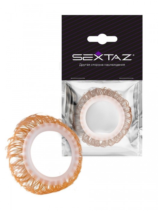 Эрекционное кольцо с бежевыми «ресничками» - Sextaz - в Ставрополе купить с доставкой