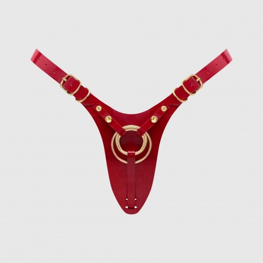 Красный пояс для фиксации насадок Strap-On-Me Leatherette Harness Fabulous - Strap-on-me - купить с доставкой в Ставрополе