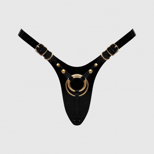 Черный пояс для фиксации насадок Strap-On-Me Leatherette Harness Fabulous - Strap-on-me - купить с доставкой в Ставрополе