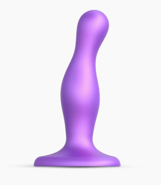 Фиолетовая насадка Strap-On-Me Dildo Plug Curvy size S - Strap-on-me - купить с доставкой в Ставрополе