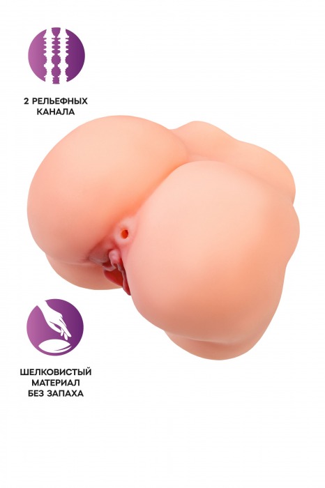 Реалистичный мастурбатор в форме попки с 2 любовными входами - No Name - в Ставрополе купить с доставкой