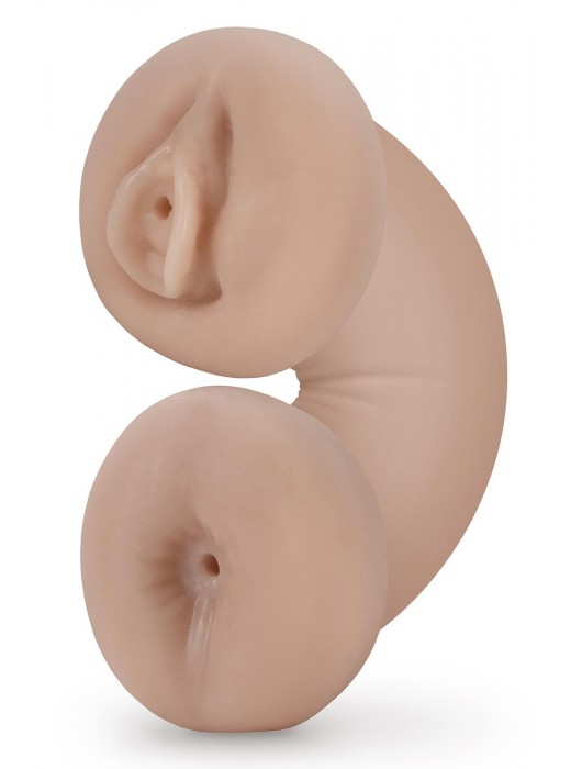 Телесный люминесцентный двусторонний мастурбатор Tasha - Blush Novelties - в Ставрополе купить с доставкой