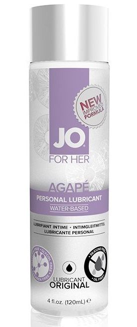 Женский лубрикант на водной основе JO AGAPE LUBRICANT ORIGINAL - 120 мл. - System JO - купить с доставкой в Ставрополе