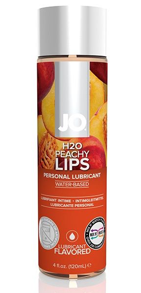 Лубрикант на водной основе с ароматом персика JO Flavored Peachy Lips - 120 мл. - System JO - купить с доставкой в Ставрополе