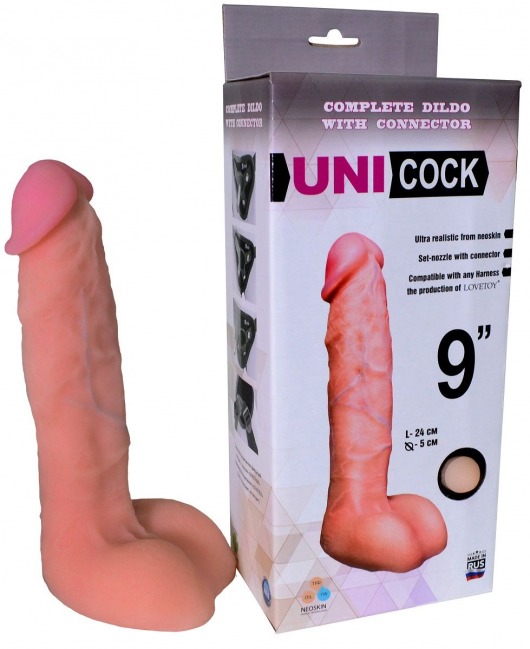 Фаллическая насадка Харнесс UNICOCK 9  - 24 см. - LOVETOY (А-Полимер) - купить с доставкой в Ставрополе