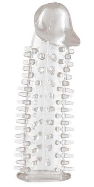 Прозрачная насадка на половой член с закрытой головкой и шипами - 12,5 см. - ToyFa - в Ставрополе купить с доставкой