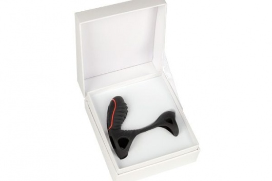 Чёрная насадка на фаллос Gladiator + LRS  с трехкнопочным пультом управления - Adrien Lastic - в Ставрополе купить с доставкой