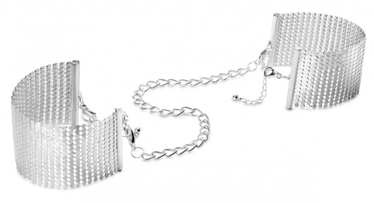 Серебристые наручники-браслеты Desir Metallique Handcuffs - Bijoux Indiscrets - купить с доставкой в Ставрополе